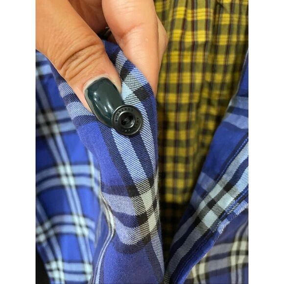 BURBERRY Multicolor Check Long Sleeve Cotton Shirt size large - Picture 4 of 6